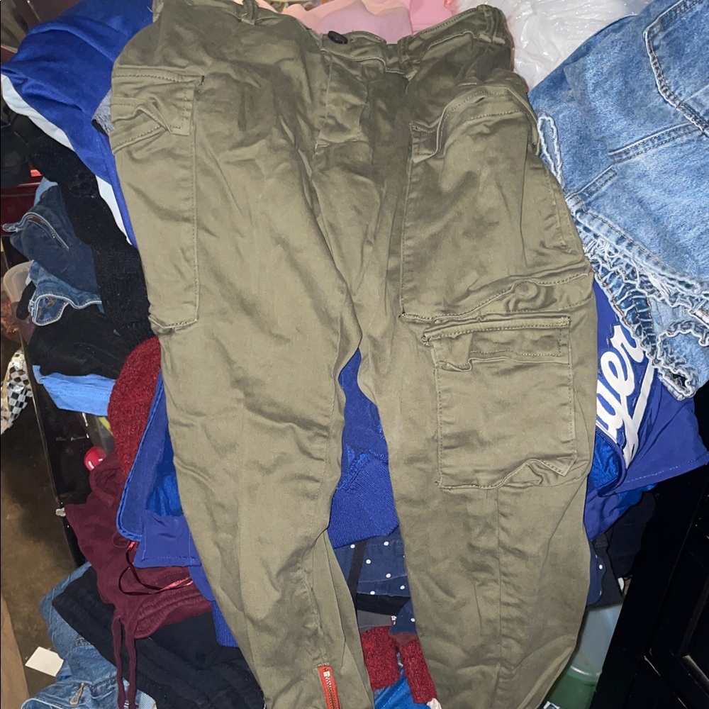 Fashion Nova Olive Green Cargo Capris with Utility Pockets